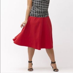 Red midi skirt
